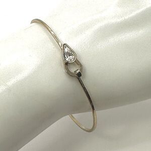 Gold tone rhinestone bangle bracelet